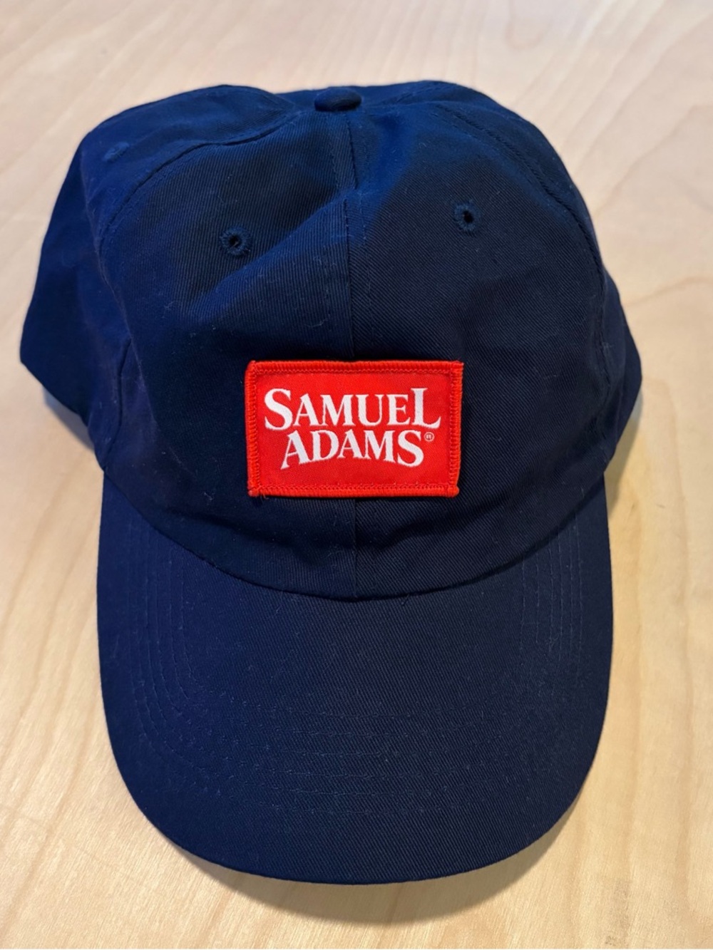 Samuel Adams Navy Dark Blue Cotton Baseball Cap Hat with Red Logo Patch